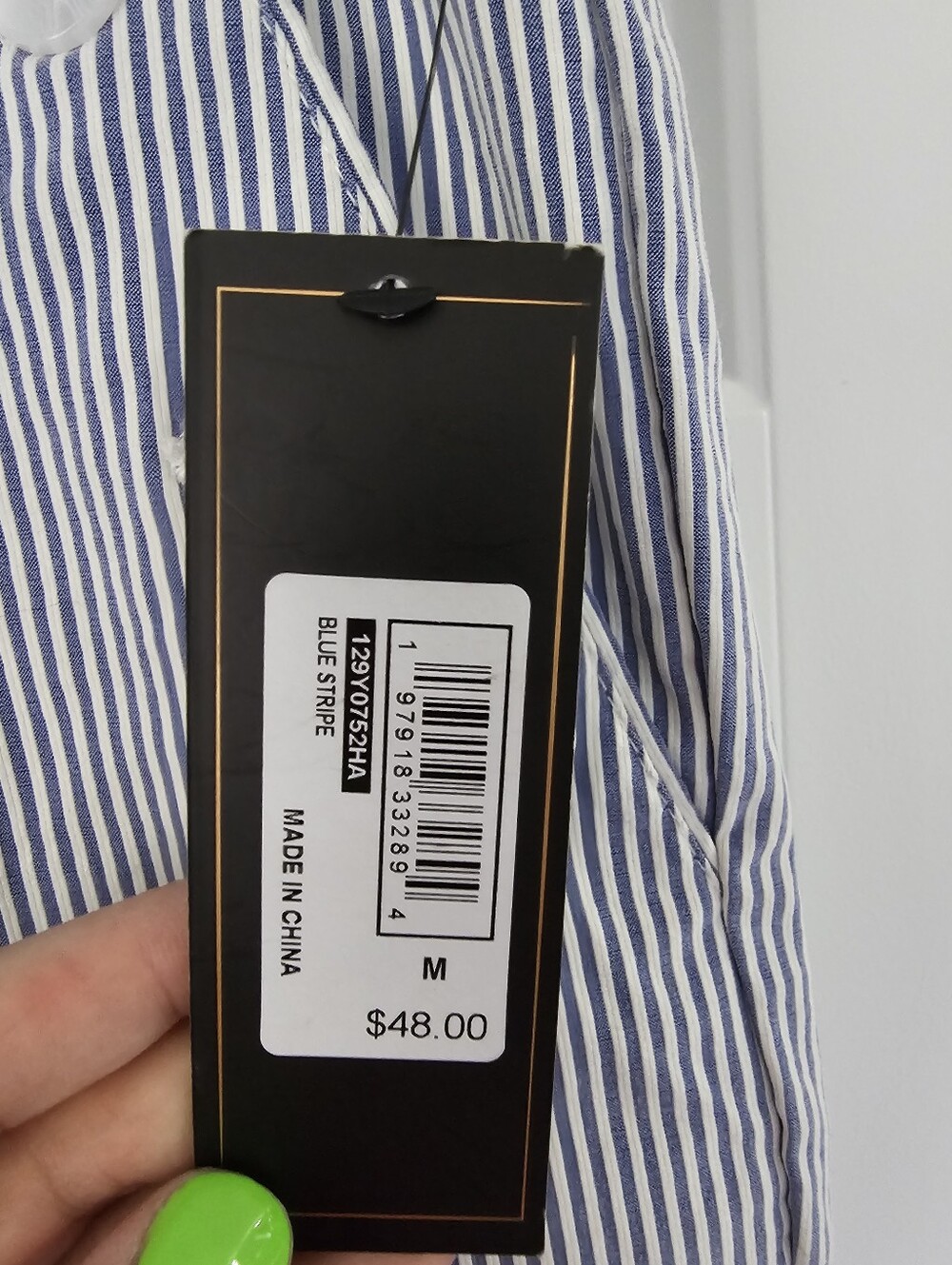 Nwt Counterparts Blue and White Striped Flat-Front Women's Shorts - Picture 6 of 9